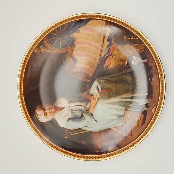The Edwin M Knowles China Co. Other - Edwin M Knowles China Reminiscing in the Quiet Norman Rockwell Porcelain Plate